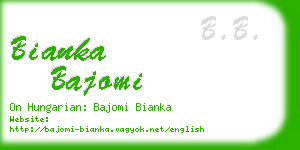 bianka bajomi business card